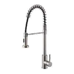 Contemporary style 304 Stainless Steel Pull out kitchen faucet for sink