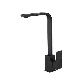 304 stainless steel single handle black square Kitchen faucet