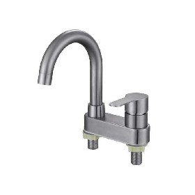 304 stainless steel high quality double hole brushed Basin mixer