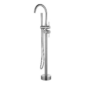 304 stainless steel brushed Floor stand bathtub faucet