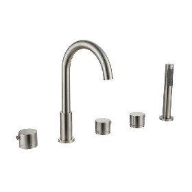 Split bathtub faucet 304 stainless steel hot and cold mixed five-hole