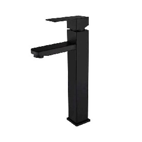 304 stainless steel square bathroom heighten black Basin mixer