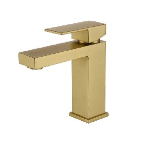 304 stainless steel single handle brushed gold Basin mixer