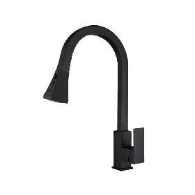 drinking water from bathroom sink 304 stainless steel black Pull out kitchen mixer