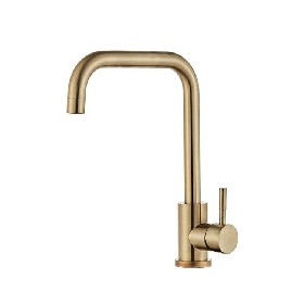 304 stainless steel brushed sink gold Kitchen faucet