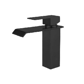 Hot and cold water 304 stainless steel bathroom black Basin mixer