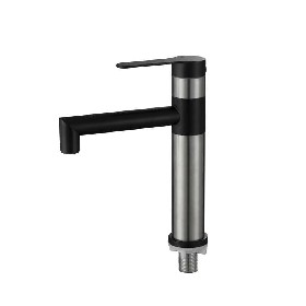 304 stainless steel brushed and black Single cold basin faucet
