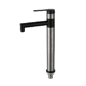 304 stainless steel brushed and black highen Single cold basin faucet