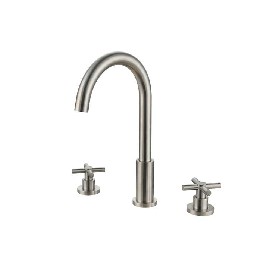 Split basin faucet High End 3-holes Type 304 Stainless Steel Double handle basin Taps