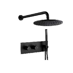 Black Stainless Steel 304 Wall Mounted Rain Concealed shower Set With Handheld Shower