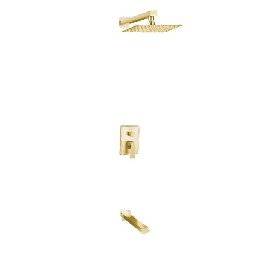 High Quality Bathroom Waterfall Hot And Cold Water  Brushed Gold Concealed shower