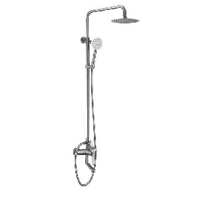 304 Stainless steel Brushed Rain mixer Bathroom Hot Cold Shower set