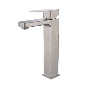 Hight Quality 304 stainless steel Bathroom taps Square brushed wash tall Basin mixer