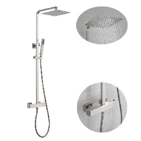 Wall mounted rain fall showers thermostat mixer faucet bathroom Thermostatic shower set