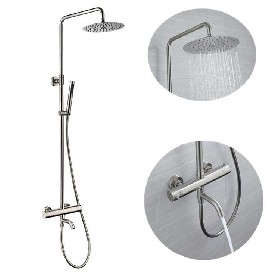 304 stainless steel Thermostatic shower set bathroom faucet  by brushed nickle