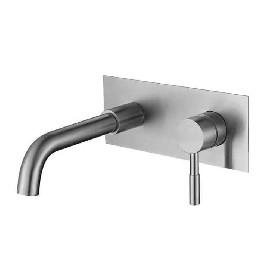 Modern Design Wall Mounted Brushed 304 Stainless Steel Concealed basin faucet