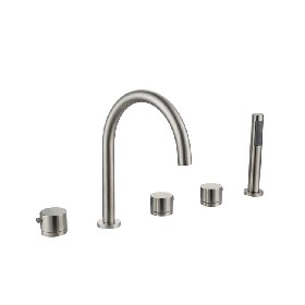 Contemporary Design Brushed Five-piece Five Hole High Quality 304 stainless steel Split bathtub faucet