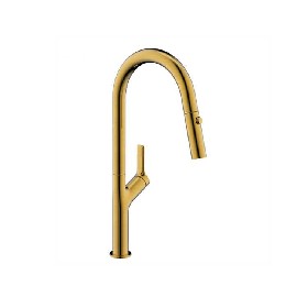 Pull out kitchen mixer 304 stainless steel Brushed Gold 360 degree rotation taps